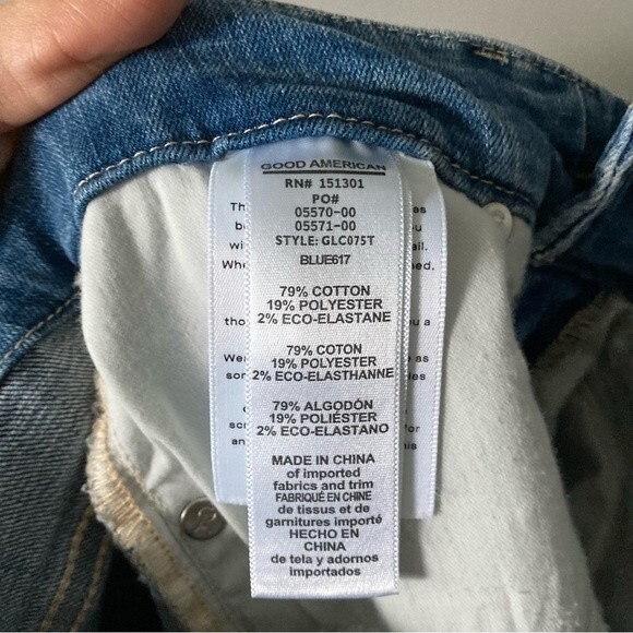 NWOT Good American Good Legs High Waist Ripped Crop Skinny Jeans Size 0/25 - Picture 6 of 9